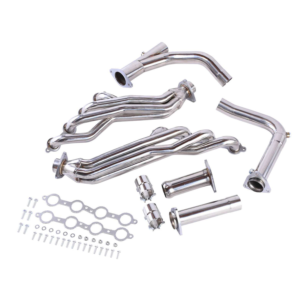 Long Tube Headers for 2007-2014 Chevy Silverado/Suburban/Tahoe GMC Sierra/Yukon Cadillac Escalade 4.8L/5.3L/6.0L/6.2L Vortec Flashark