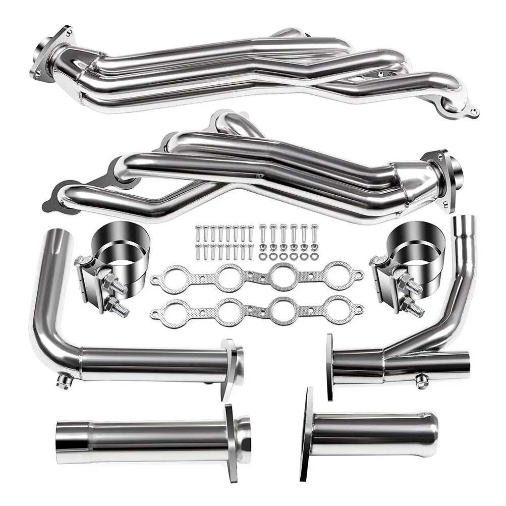 Long Tube Headers for 2007-2014 Chevy Silverado/Suburban/Tahoe GMC Sierra/Yukon Cadillac Escalade 4.8L/5.3L/6.0L/6.2L Vortec Flashark