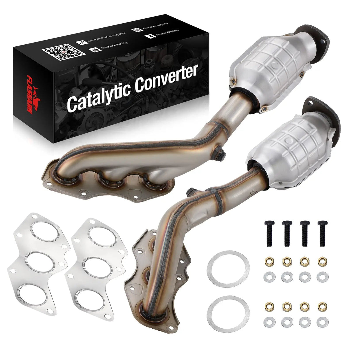 Exhaust Manifold Catalytic Converter Kit for 2006 - 2017 Lexus IS250/IS350/GS350/RC350 2.5L/3.5L V6 2PC-Direct Fit,E.P.A. Compliant Flashark
