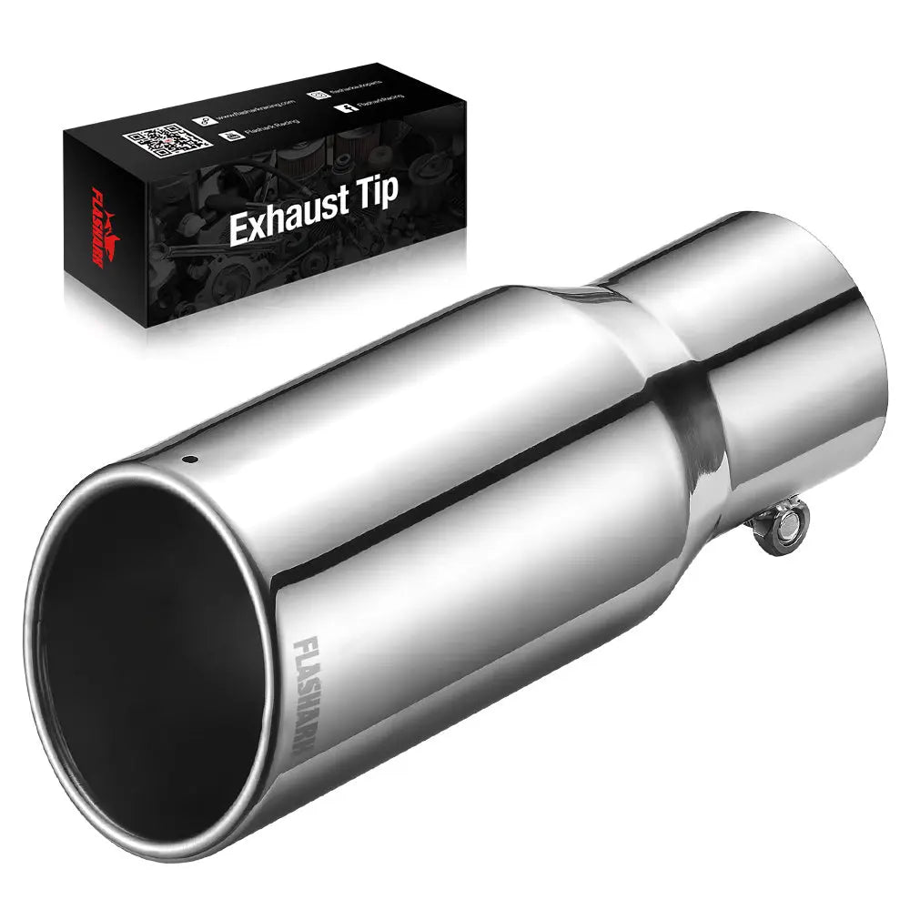 Exhaust Tip 3 Inches In, 4 Inches Out, 10 Inches Length T304 Flashark