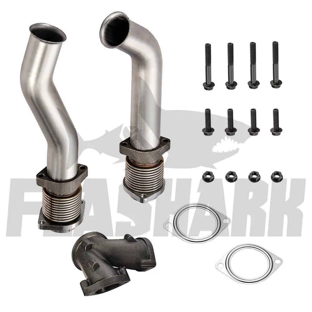 Exhaust Up-Pipe for 1999.5-2003 7.3L Ford Powerstroke Turbo Pedestal Ebp Valve 5+5 Wheel & Up Pipes