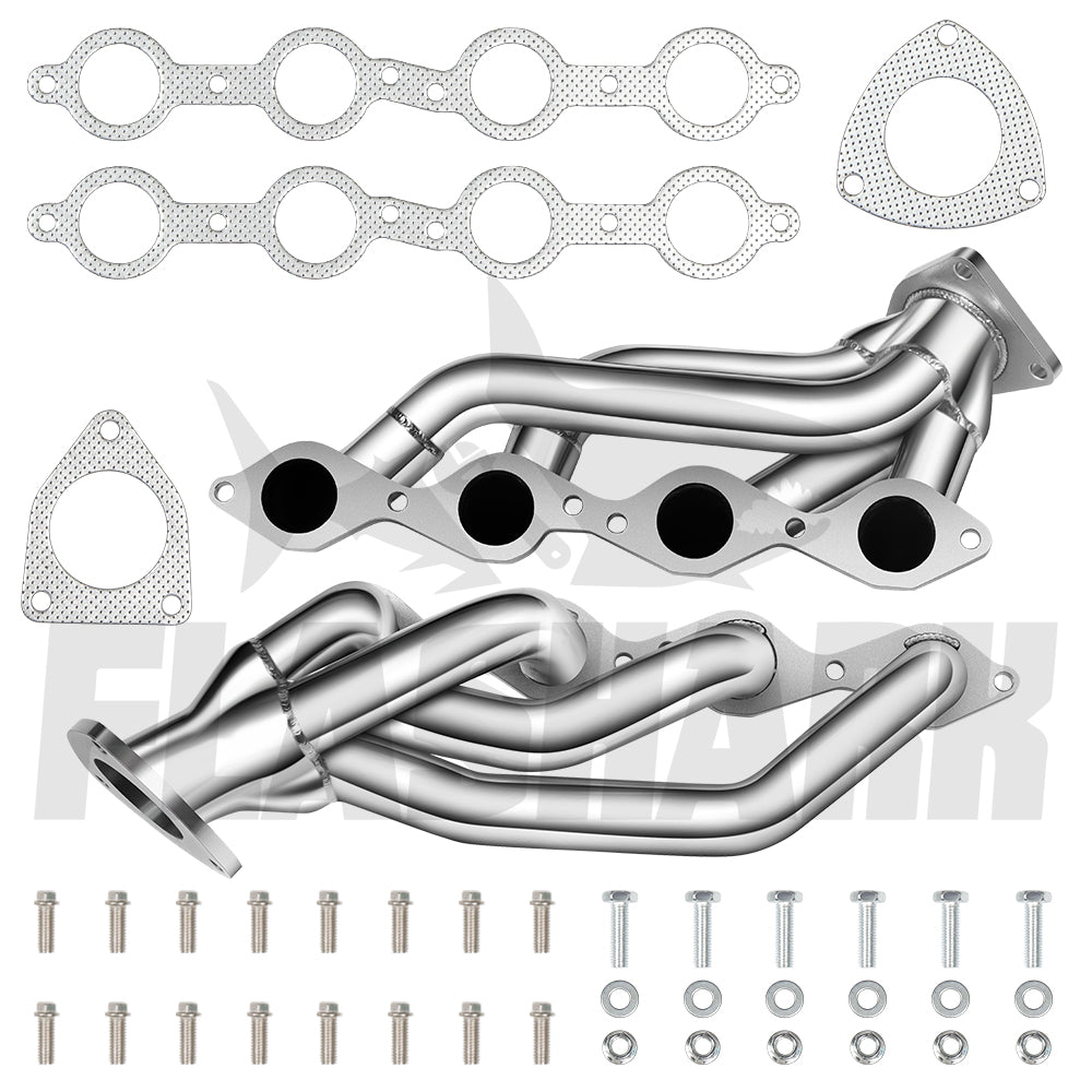 Shorty Header for 1999-2006 GMC Yukon/Sierra Chevy Avalanche/Silverado/Suburban 1500 4.8L/5.3L Flashark