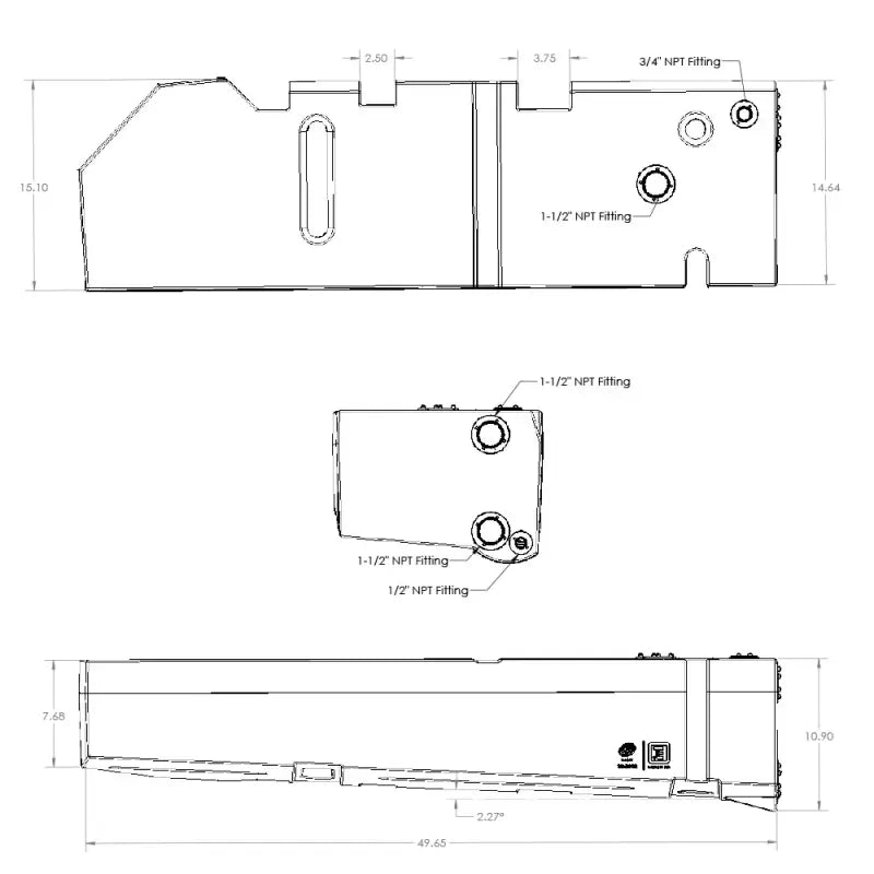22 Gallon Drivers Side Undercarriage Fresh/Grey Water Tank for 2015-2026 Ford Transit 148" & 148" EXT S&B