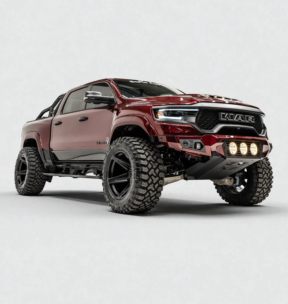 RAM TRX Baja Front Bumper w/ 3 Center Lights & Skid Plate 2021-2024