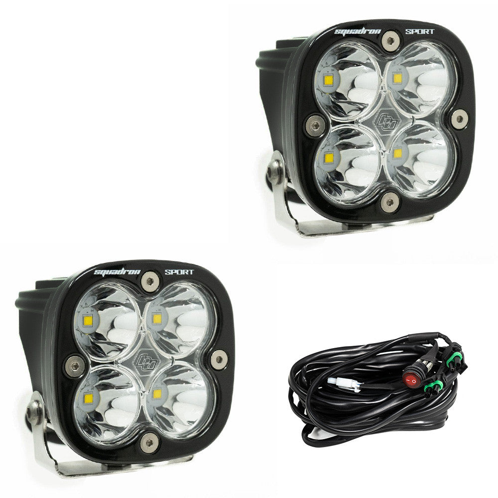Baja Designs Squadron Sport Black LED Auxiliary Light Pod Pair Baja Designs