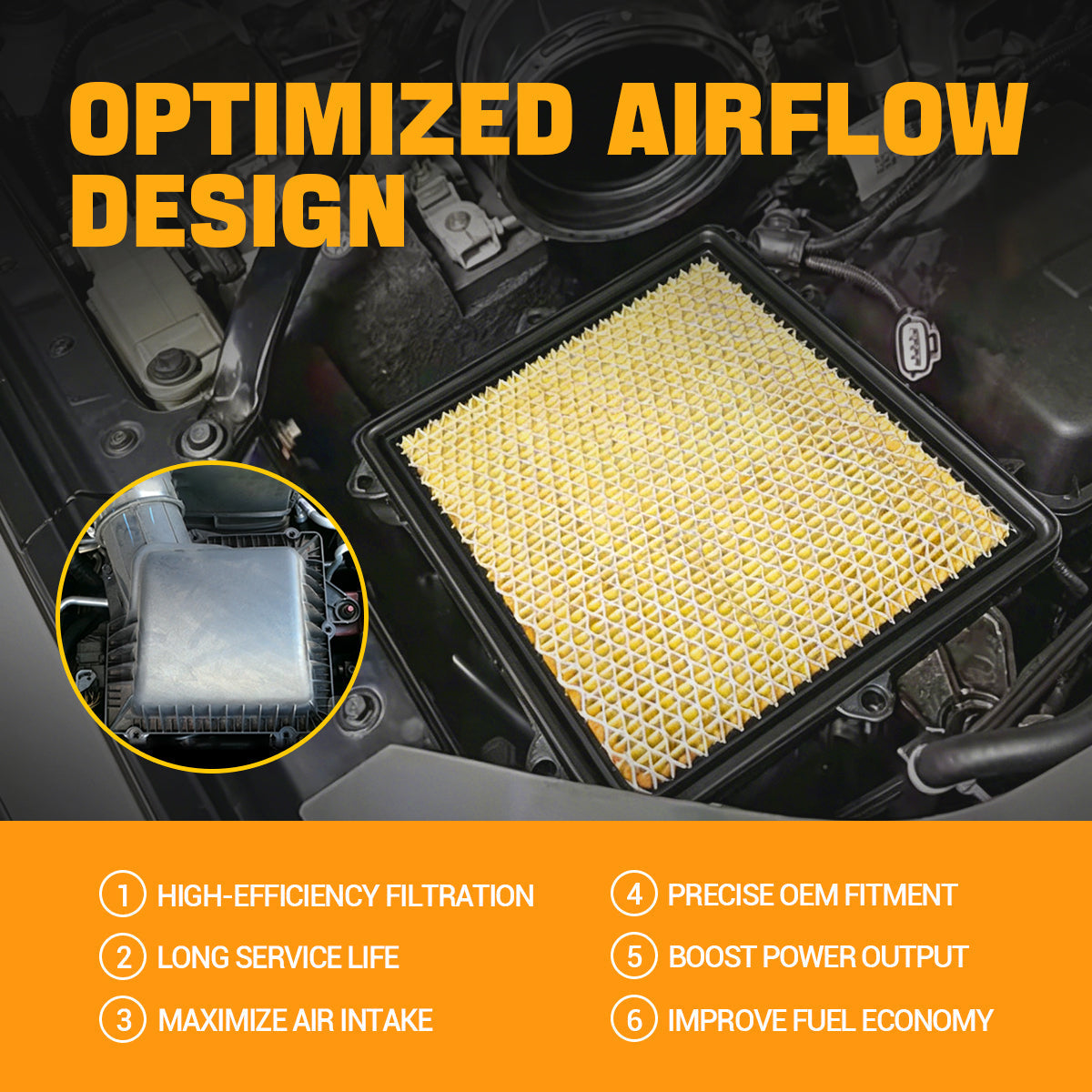 Trucktok 2020-2023 3.0L Ram 1500 Ecodiesel Air Filter Replaces 68441763AA TruckTok