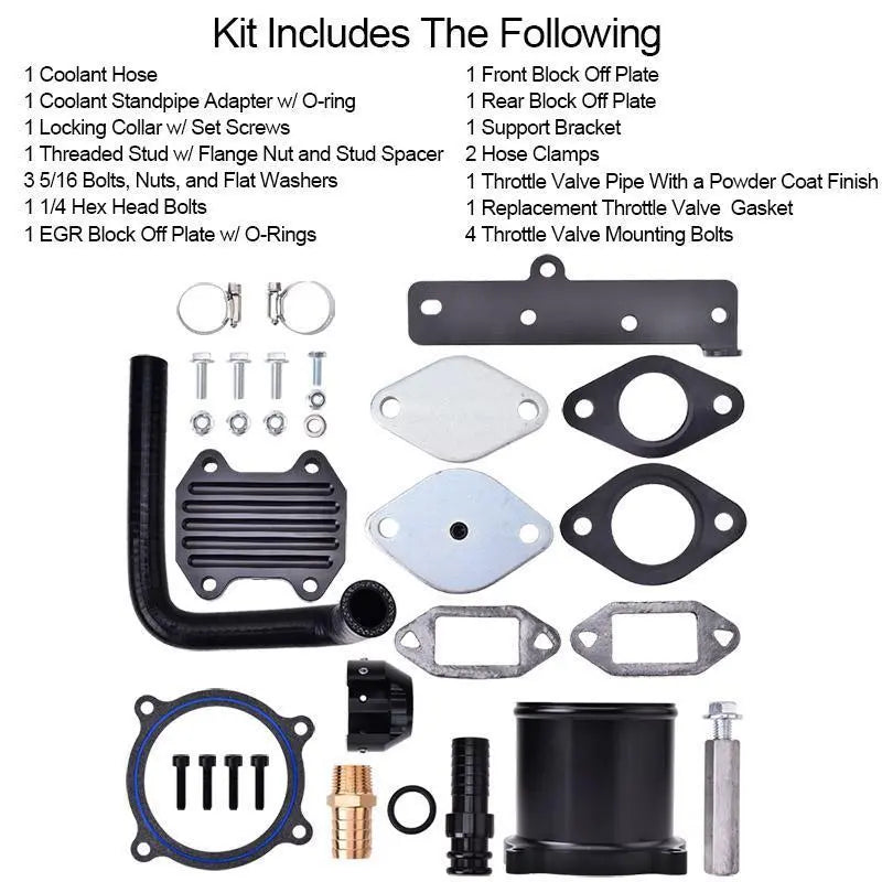 EGR Delete Kit For 2013-2018 Dodge Ram 2500/3500 6.7L Cummins Diesel Plate Cooler & Throttle Valve Flashark