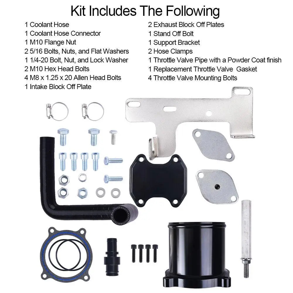 For 2010-2014 6.7L Dodge Ram Cummins EGR Throttle Valve Cooler Delete Kit Flashark