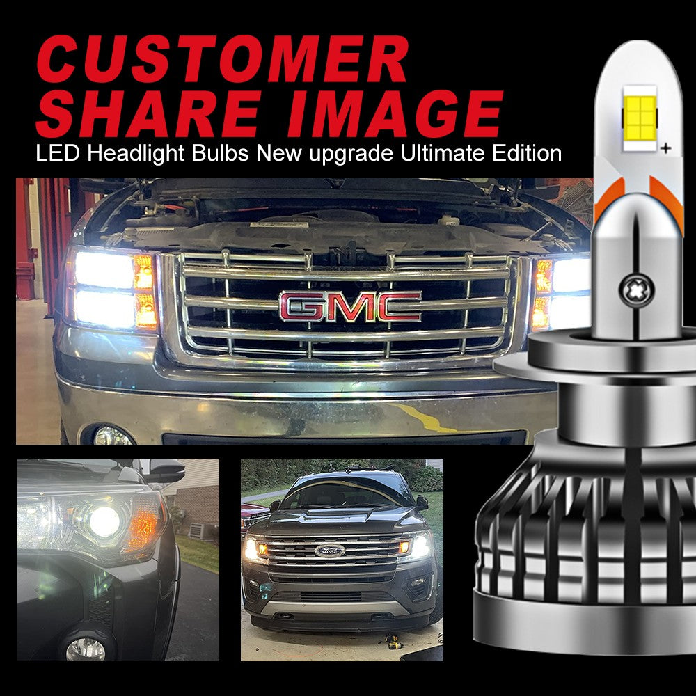 9005/HB3 H4 H7 H11 H13 LED Headlight Bulbs 80W 6400LM 6000K 2 Bulbs Flashark