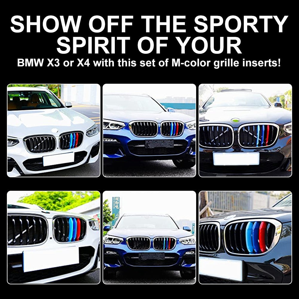 M-Colored Stripe Grille Insert Trims Compatible with BMW 11-20 X3 X4