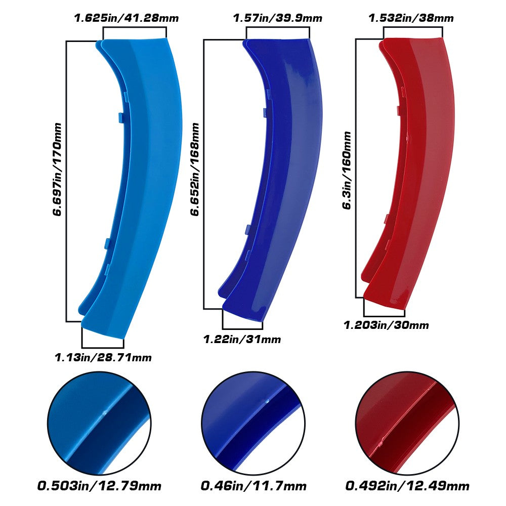 M-Colored Stripe Grille Insert Trims Compatible with BMW 11-20 X3 X4