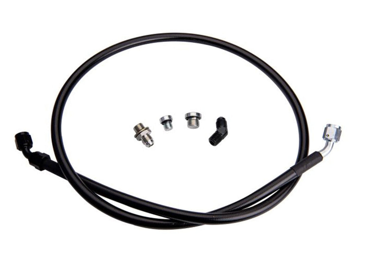 Fleece Remote Turbo Oil Feed Line Kit with 1/4 NPT Turbo Oil Inlet (S300/S400), 2001-2016 GM 6.6L Duramax LB7 LLY LBZ LMM LML Fleece Performance