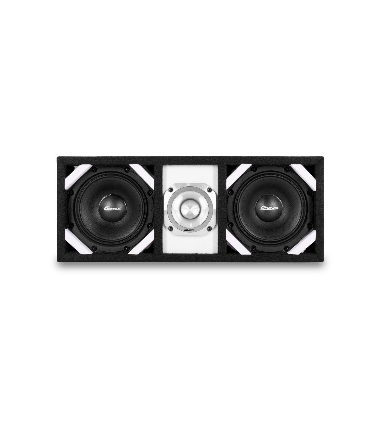 KTPONV2-206WHITE / DUAL 6" WHITE LOADED PORTED BOX + 1 TWEETER Comando Audio Inc.