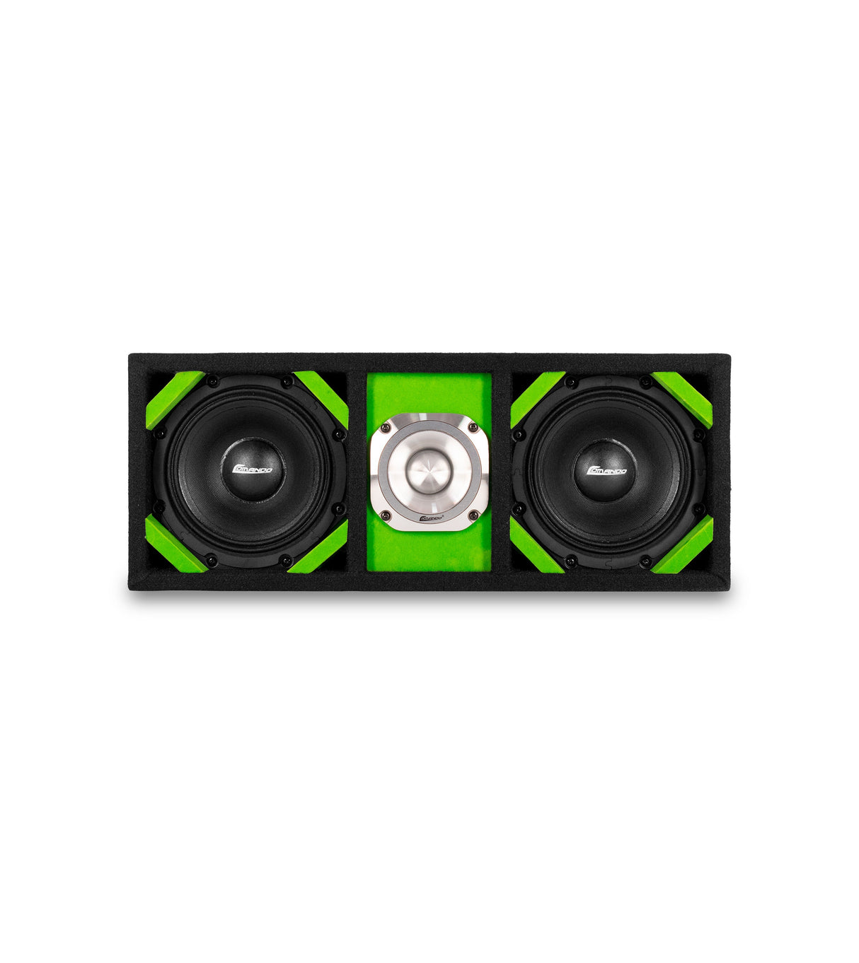 KTPONV2-206LIME / DUAL 6" LIME LOADED PORTED BOX + 1 TWEETER Comando Audio Inc.