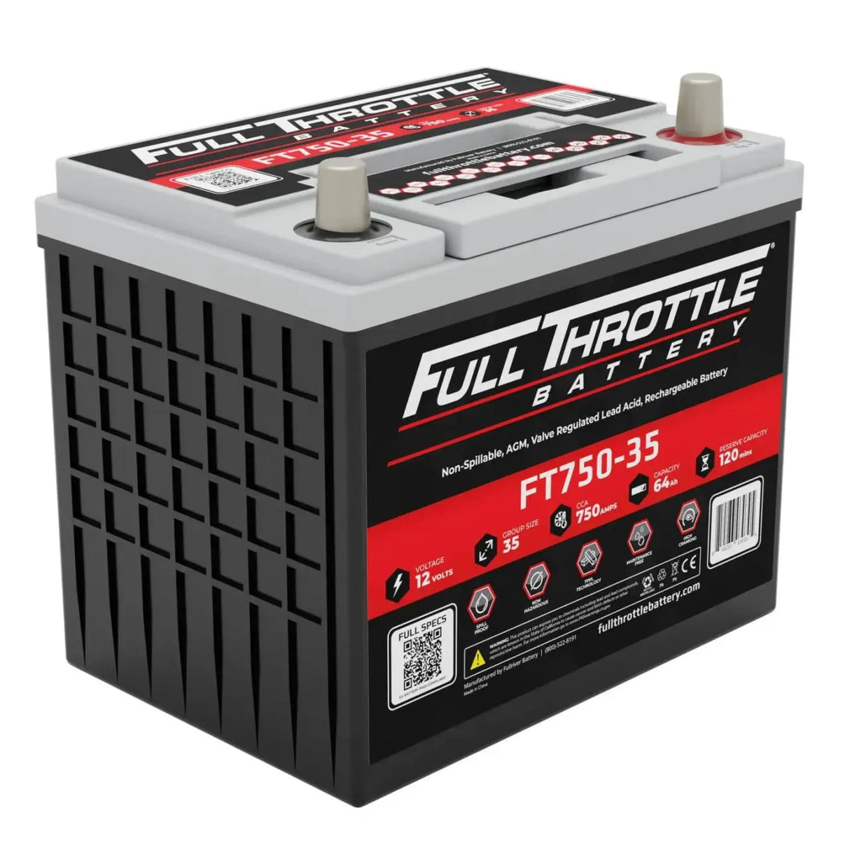 Full Throttle Battery FT750-35 High Performance AGM Battery
