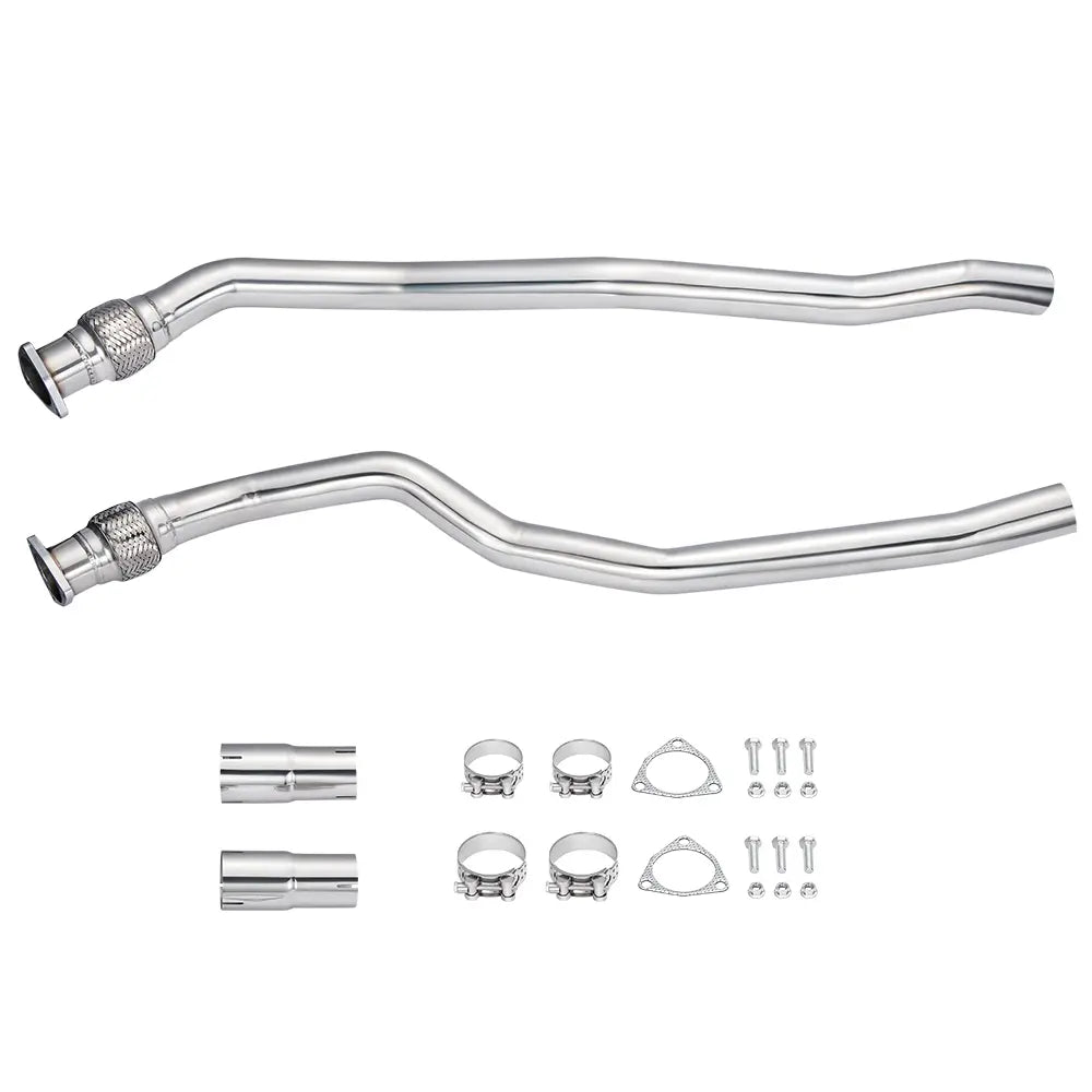 Flashark 2.4" Stainless Steel Downpipe Exhaust for 2010-2016 Audi S4 B8/B8.5 3.0T V6