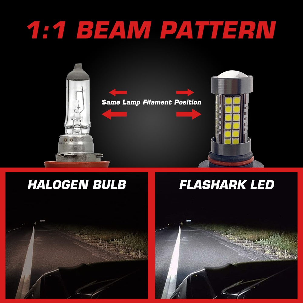 9005 H4 H7 H11 LED Fog Light Bulbs 15W 6000K | 2 Bulbs for 2005-2015 Toyota Tacoma 2008-2010 Toyota Highlander and More Flashark