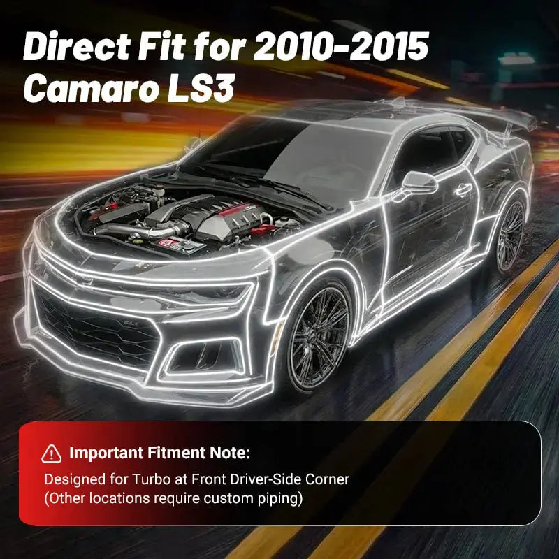 Flashark Intercooler + Piping Kit for 2010–2015 Chevrolet Camaro LS3 V8 (Single Turbo NA-T Swap)