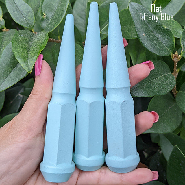 24 Pc 14x1.5 Spike Lug Nuts 4.5" Tall - Powder Coated - Various Colors