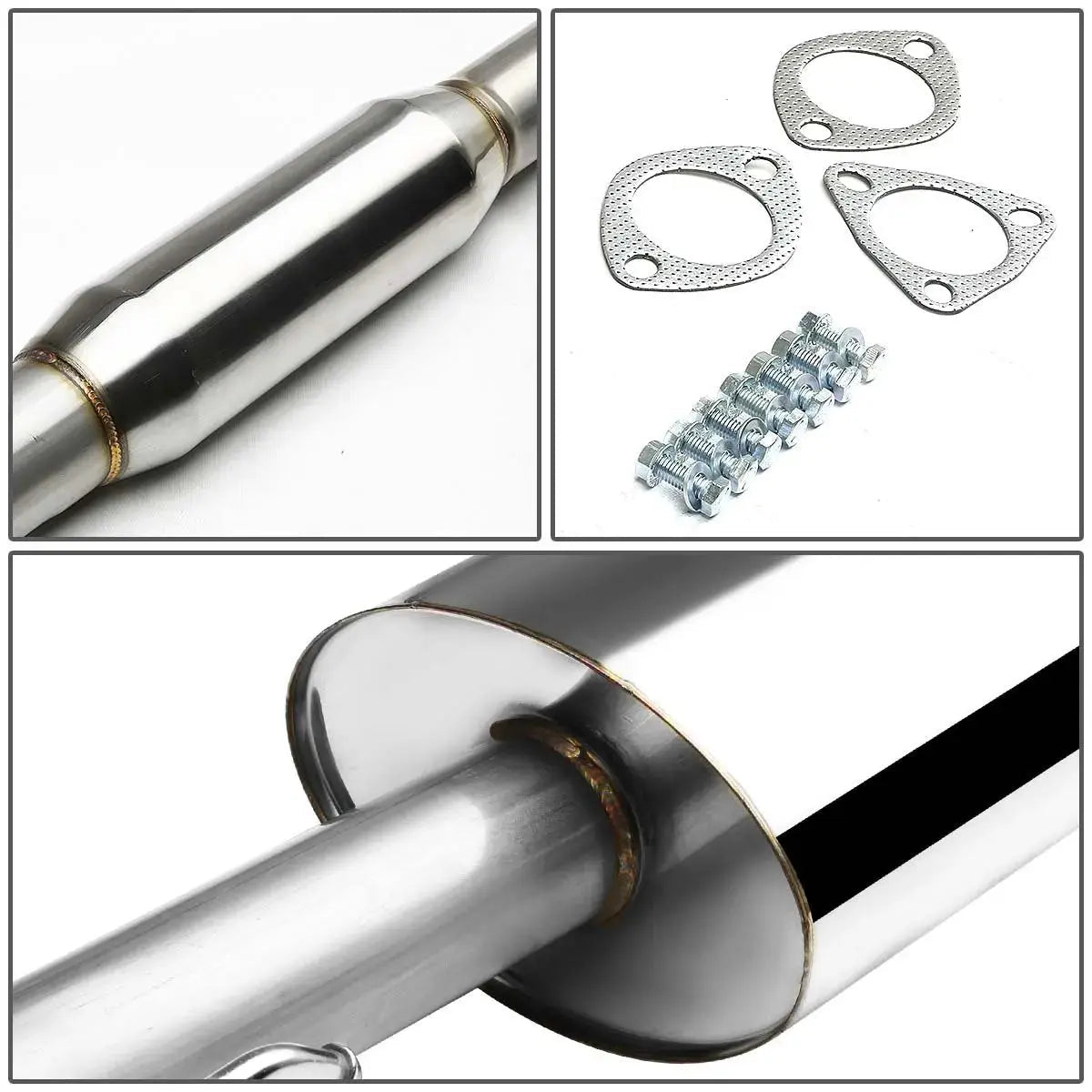 For 1990-1991 Honda CRX 1.5L 4" Rolled Muffler Tip Racing Catback Exhaust System Flashark