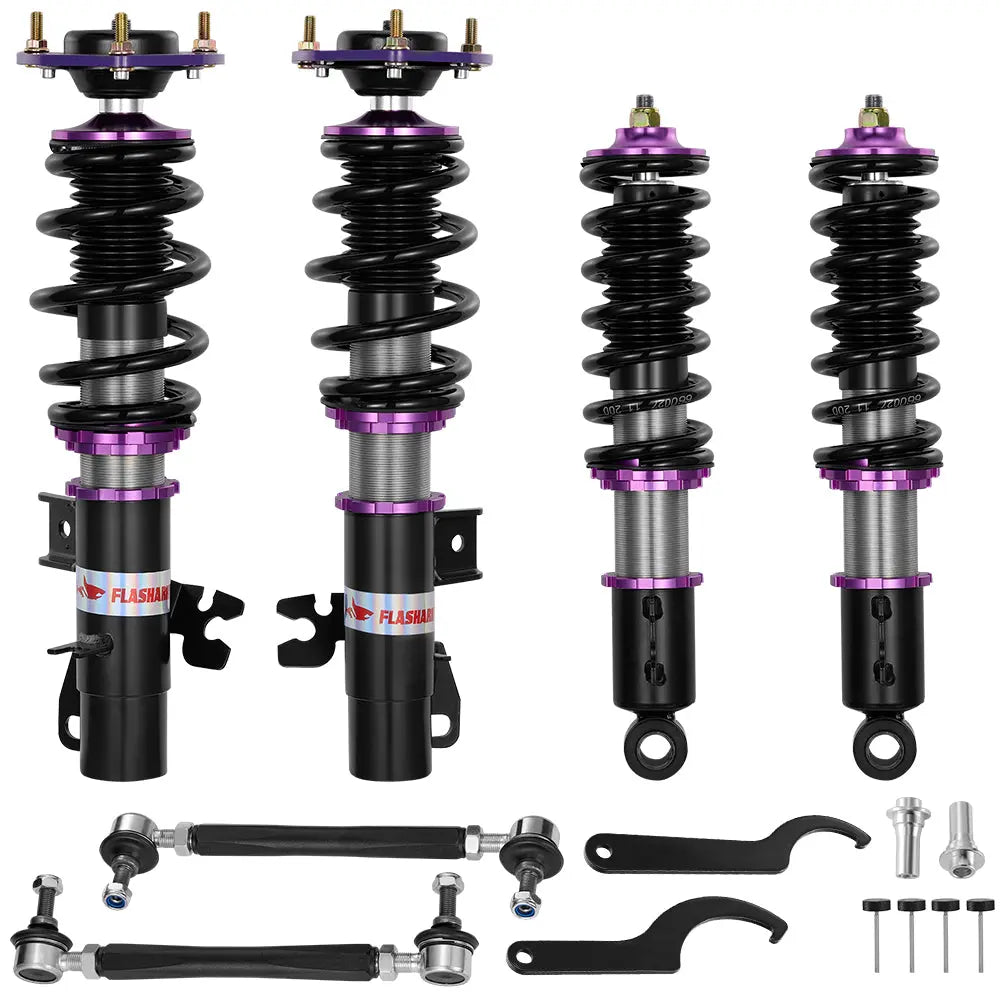 For 2007-2015 MINI Cooper FWD (R56/R57/R58/R59) 32-Way Damping Coilover Shock Absorbers Struts | Flashark
