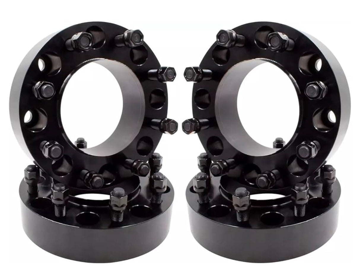 Wheel Spacer Adapters Set of 4 8x6.5 to 8x180 2" Thickness 14x1.5 for Express 2500 3500 | 2001-2010 for Silverado 2500 HD Sierra 2500 HD | 2001-2003 for Silverado 1500 HD