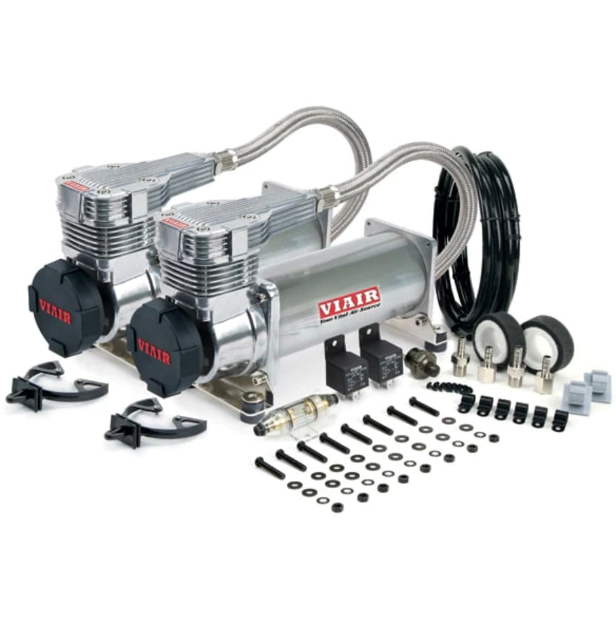 (VIAIR DUAL 485C AIR COMPRESSOR KIT - GEN 2 W/ Relay Kit & Wiring Far From Stock