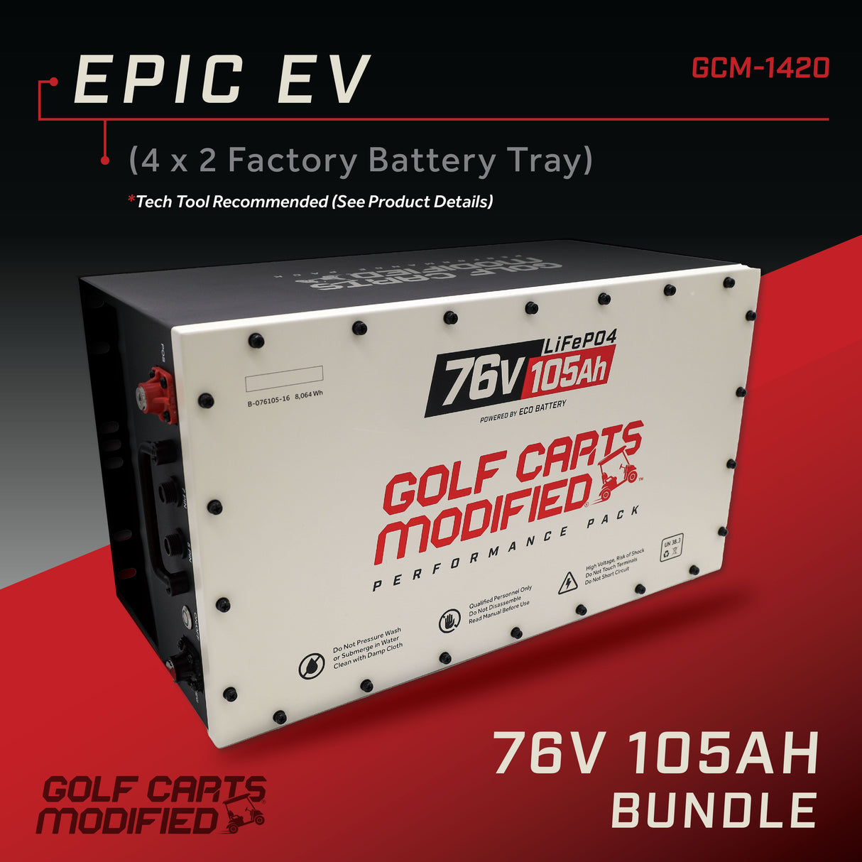 GCModified 76V 105AH Battery Bundle / Epic EV (4 x 2 Factory Battery Tray)