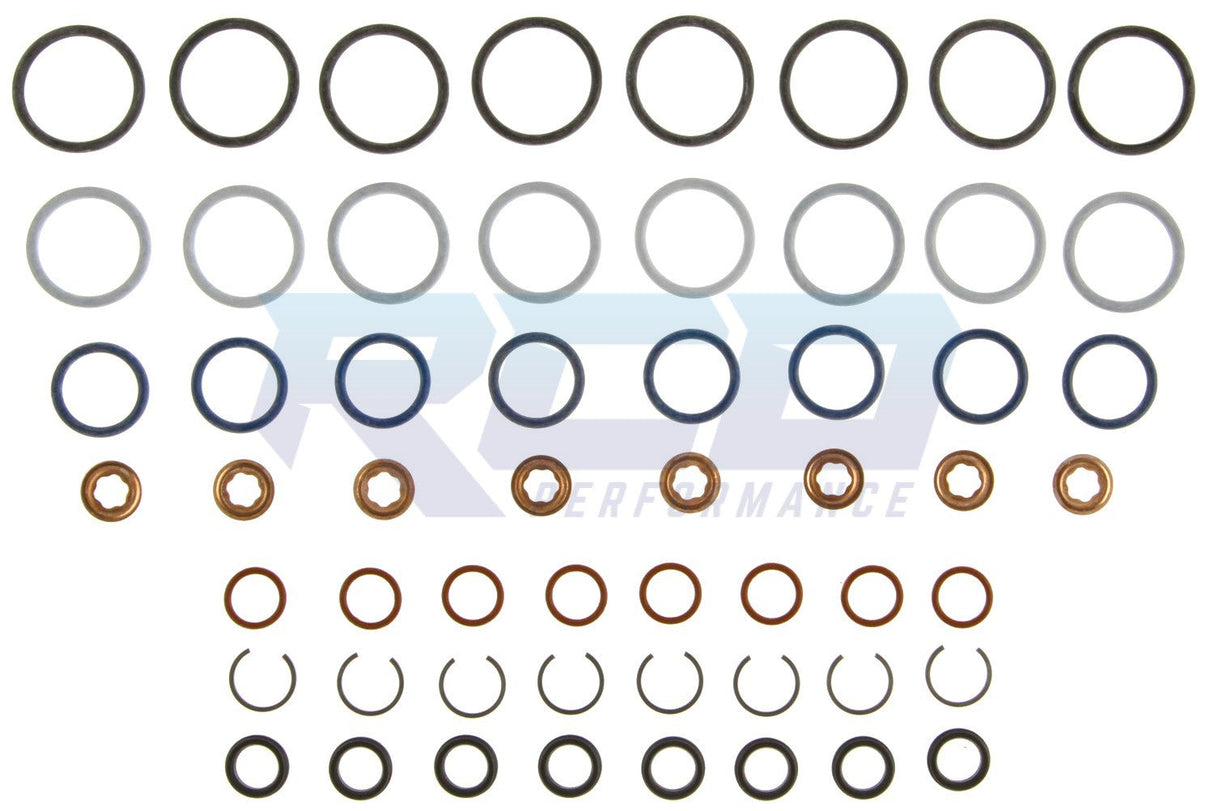 Mahle 6.0L Injector O-ring Seal Kit Includes High Pressure Seals & Clips
