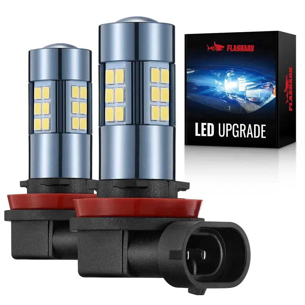 F1 H11/H8/H16 LED Fog Light Bulbs 6000K 4000LM White 2Pcs for Toyota Camry, Honda Accord, and More