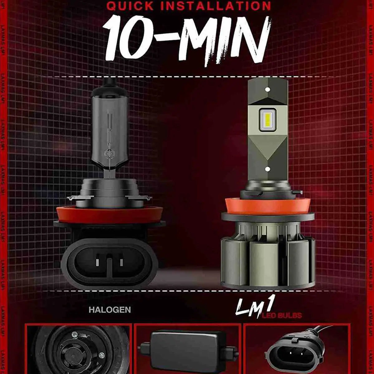 H11 H8 H9 LED Headlight Bulbs 60W 12000LM 6000K | 2 Bulbs for Chevy/Ford/Dodge/Jeep/BMW/Nissan/Toyota/Honda