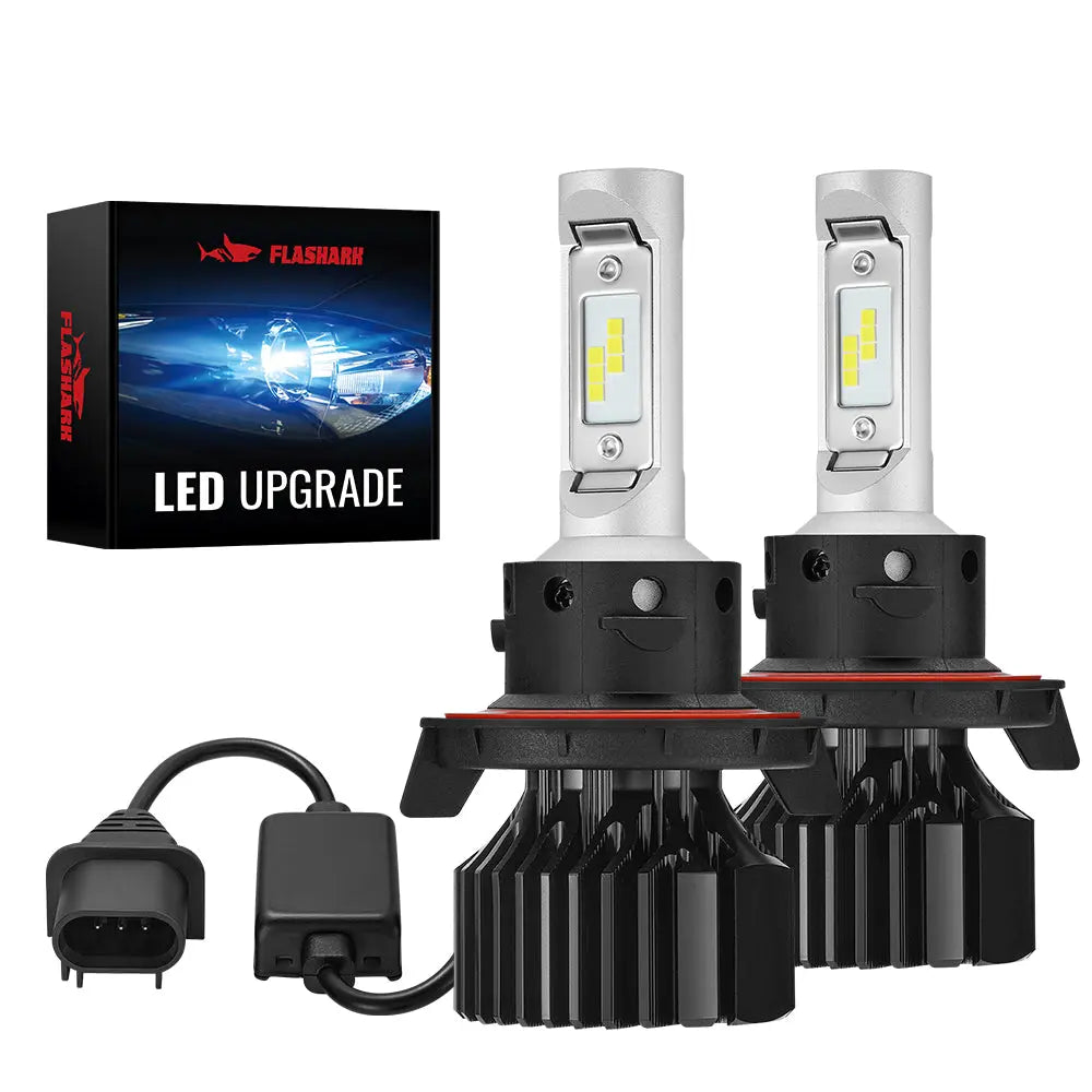 H13/9008 LED Headlight Bulbs 100W 6000K 14000LM White Dual-function 2Pcs for Chevrolet/Ford/GMC//BMV/Dodge/Honda/Nissan/Jeep Flashark