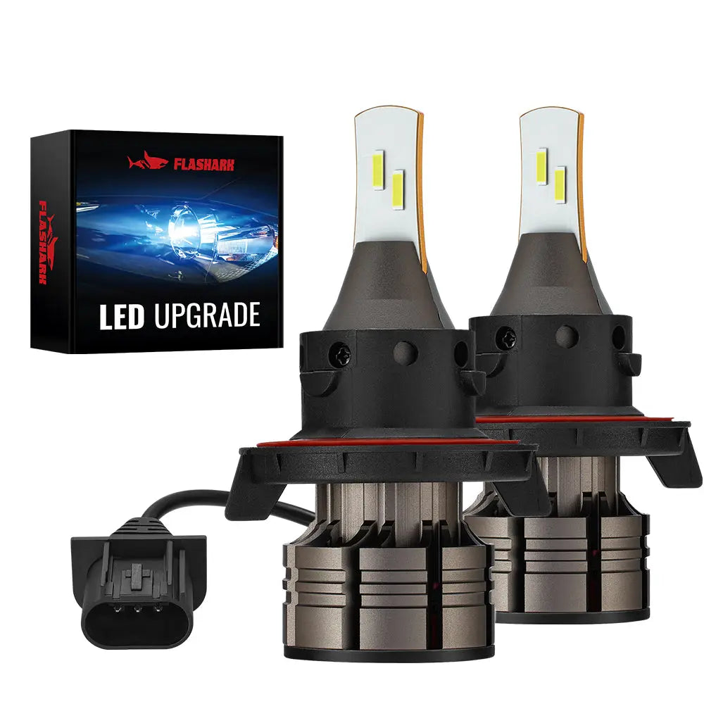H13/9008 LED Headlight Bulbs 60W 6500K 18000LM White Dual-function 2Pcs Flashark