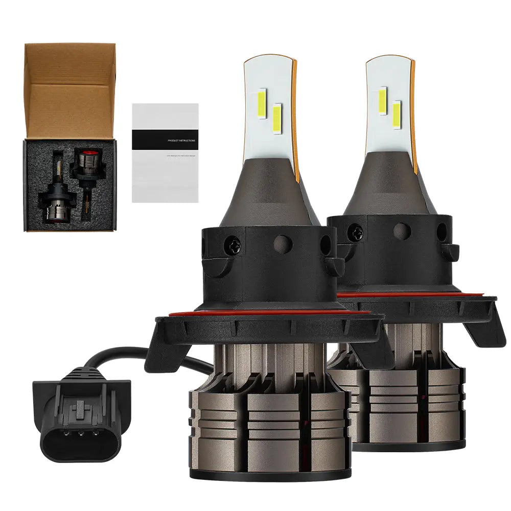 H13/9008 LED Headlight Bulbs 60W 6500K 18000LM White Dual-function 2Pcs Flashark