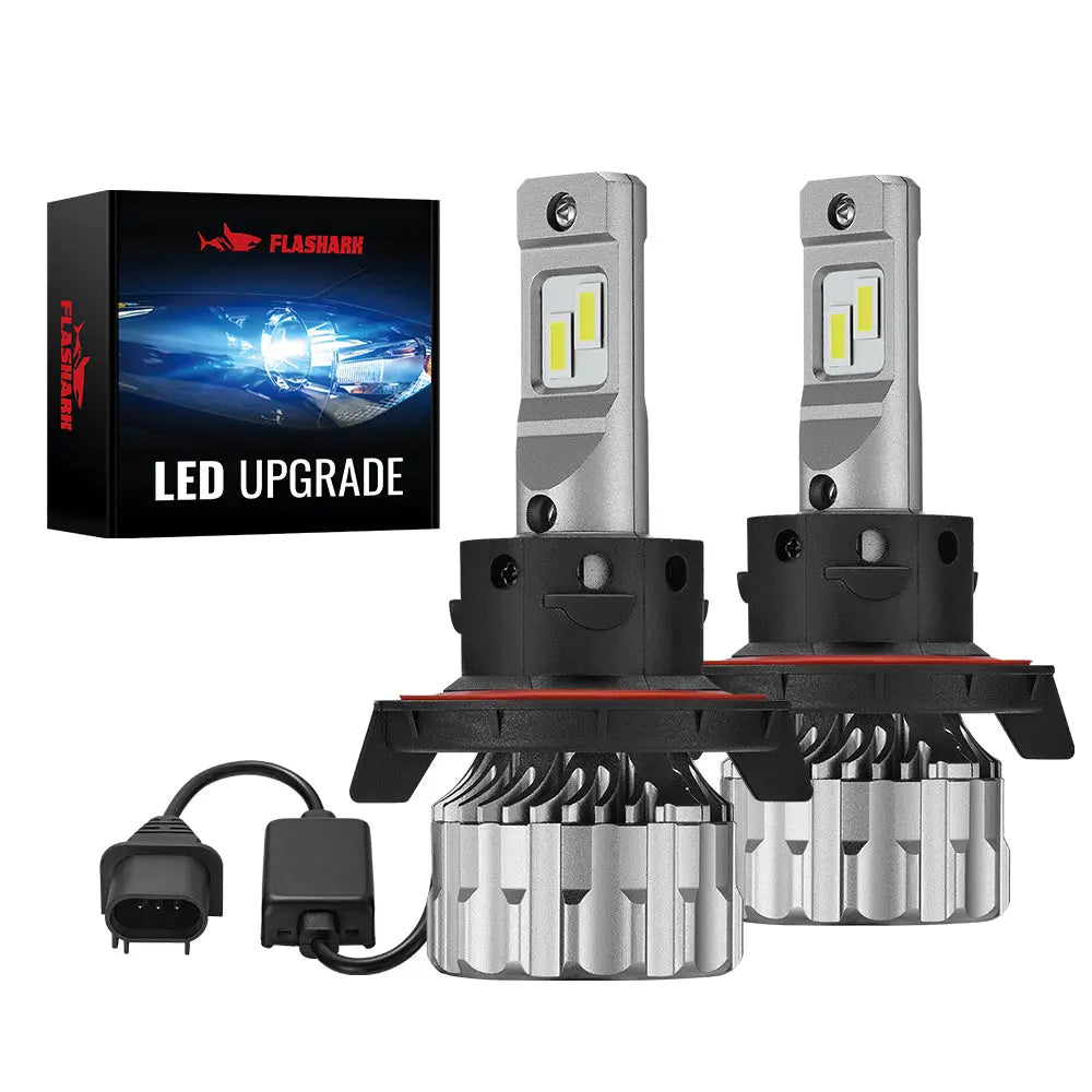 H13/9008 LED Headlight Bulbs 70W 6500K 18000LM White Dual-function 2Pcs for Chevrolet/Ford/GMC//BMV/Dodge/Honda/Nissan/Jeep Flashark