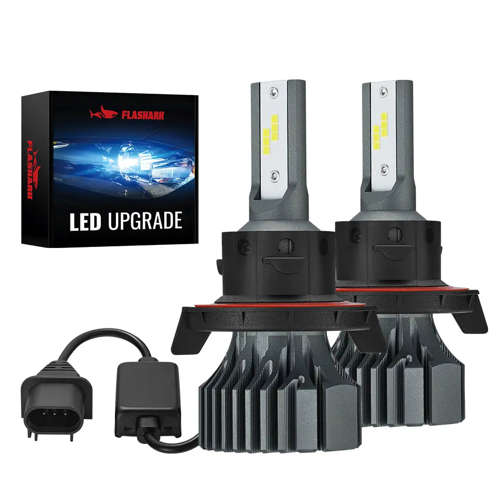 H13/9008 LED Headlight Bulbs 120W 6000K 14000LM White Dual-function 2Pcs for Chevrolet/Ford/GMC//BMV/Dodge/Honda/Nissan/Jeep Flashark