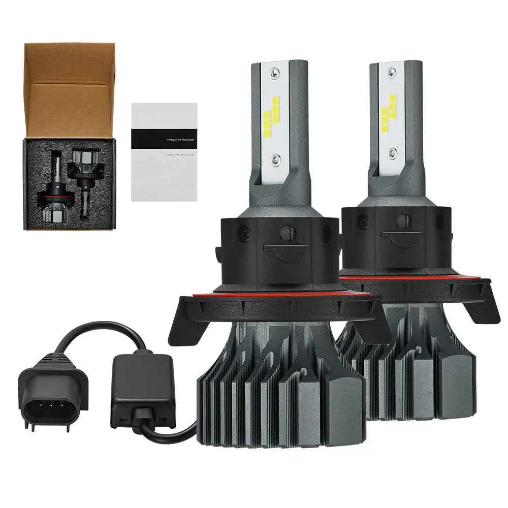 H13/9008 LED Headlight Bulbs 120W 6000K 14000LM White Dual-function 2Pcs for Chevrolet/Ford/GMC//BMV/Dodge/Honda/Nissan/Jeep Flashark
