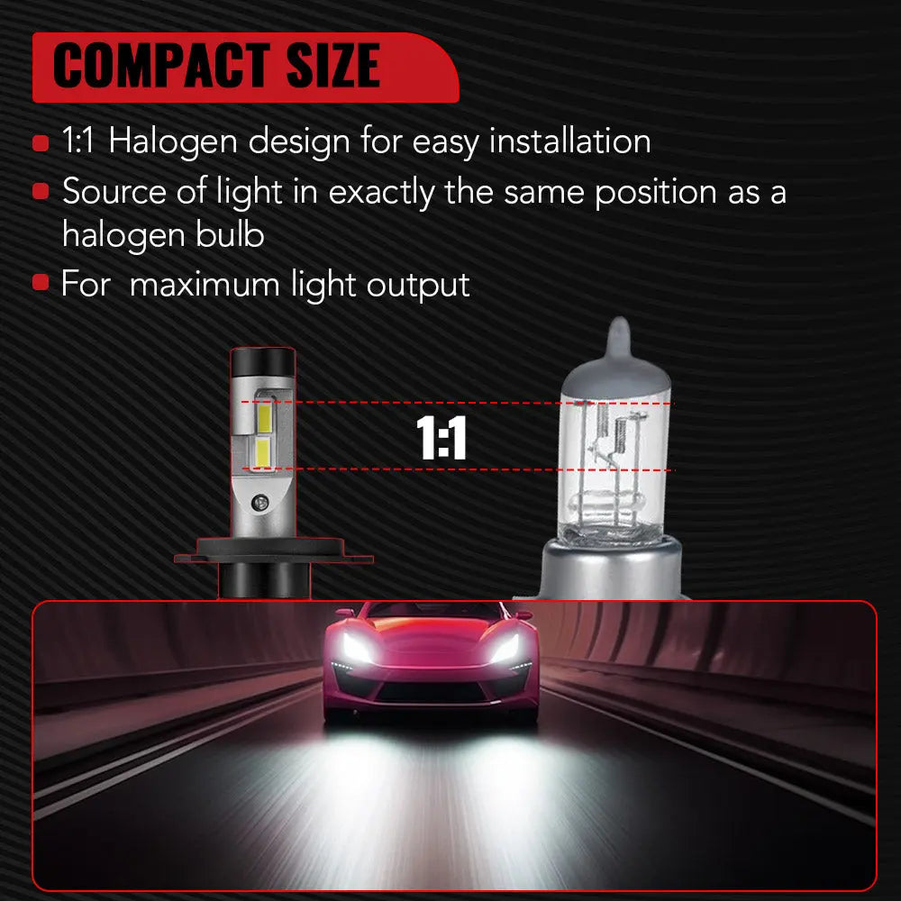 X2 H4/9003/HB2 100W 6500K 18000LM White IP67 LED Headlight Bulbs 2Pcs