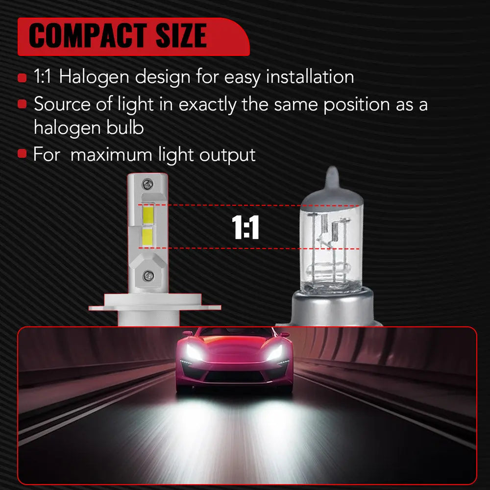 X3S 9003/H4/HB2 100W 6500K 24000LM White IP67 LED Headlight Bulbs 2Pcs