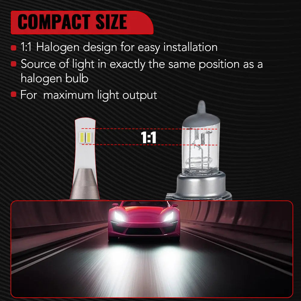 L2 9007/HB5 100W 6000K 24000LM White IP67 LED Headlight Bulbs 2PCS Flashark