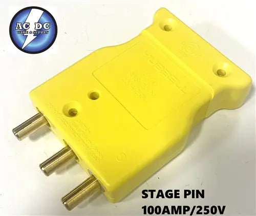 Hubbell Stage Pin Inline Male 100A 250V HBL106SPM AC/DC WIRE AND SUPPLY