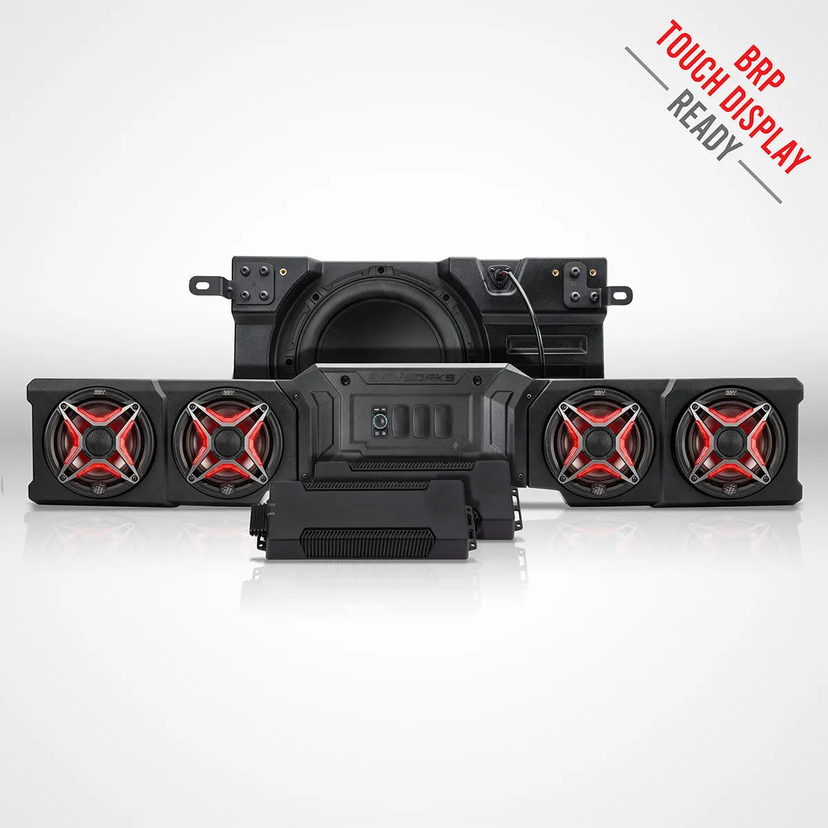 2026-Up CanAm Defender HD11 Phase-4 V-Spec 1,650watt 5-Speaker Audio Kit for BRP Touchscreen SSV Works