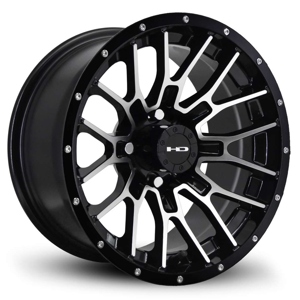 HD Golf RTC 12x7 | -14 Offset Gloss Black/Mchnd Fc Blk Riv