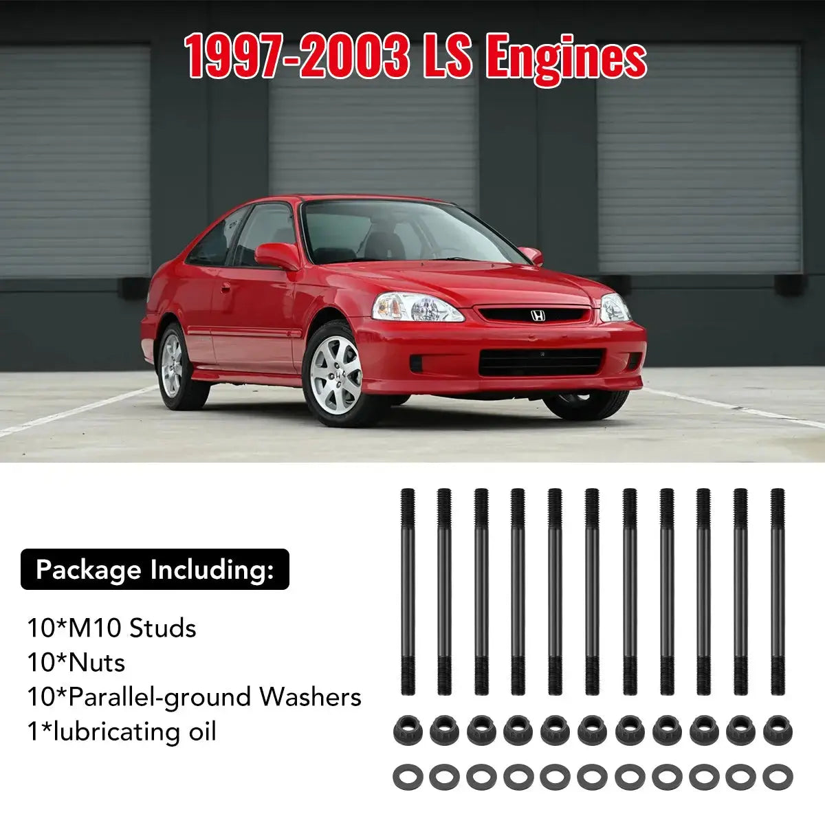 Head Stud Kit for 1996-2000 Honda Civic 1996-1997 Honda Civic Del Sol