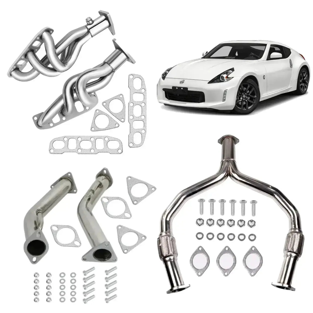 Exhaust Header/Downpipe Exhaust/Y Pipe Downpipe All-In-One Kit for 2009-2013 Nissan 370Z /Infiniti G37 G37X G37XS 3.7L