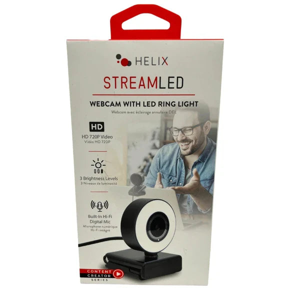 Helix StreamLED Web Cam with LED Ring Light & Digital Mic TekShack