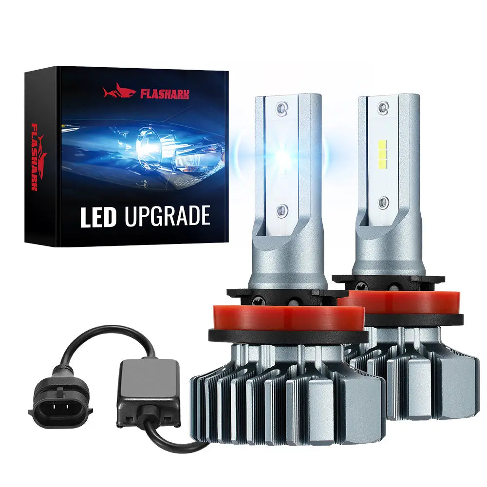 H11 H8 H9 LED Headlight Bulbs 60W 6000K 20000LM White 2Pcs for Chevrolet/Ford/Toyota/Dodge/GMC/Honda