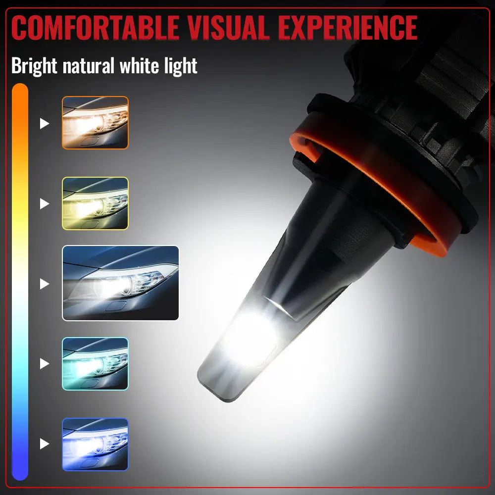 H11 H8 H9 LED Headlight Bulbs 60W 6500K 16000LM White 2Pcs for Chevrolet/Ford/Toyota/Dodge/GMC/Honda/Nissan/Lexus/Jeep/Mazda Flashark