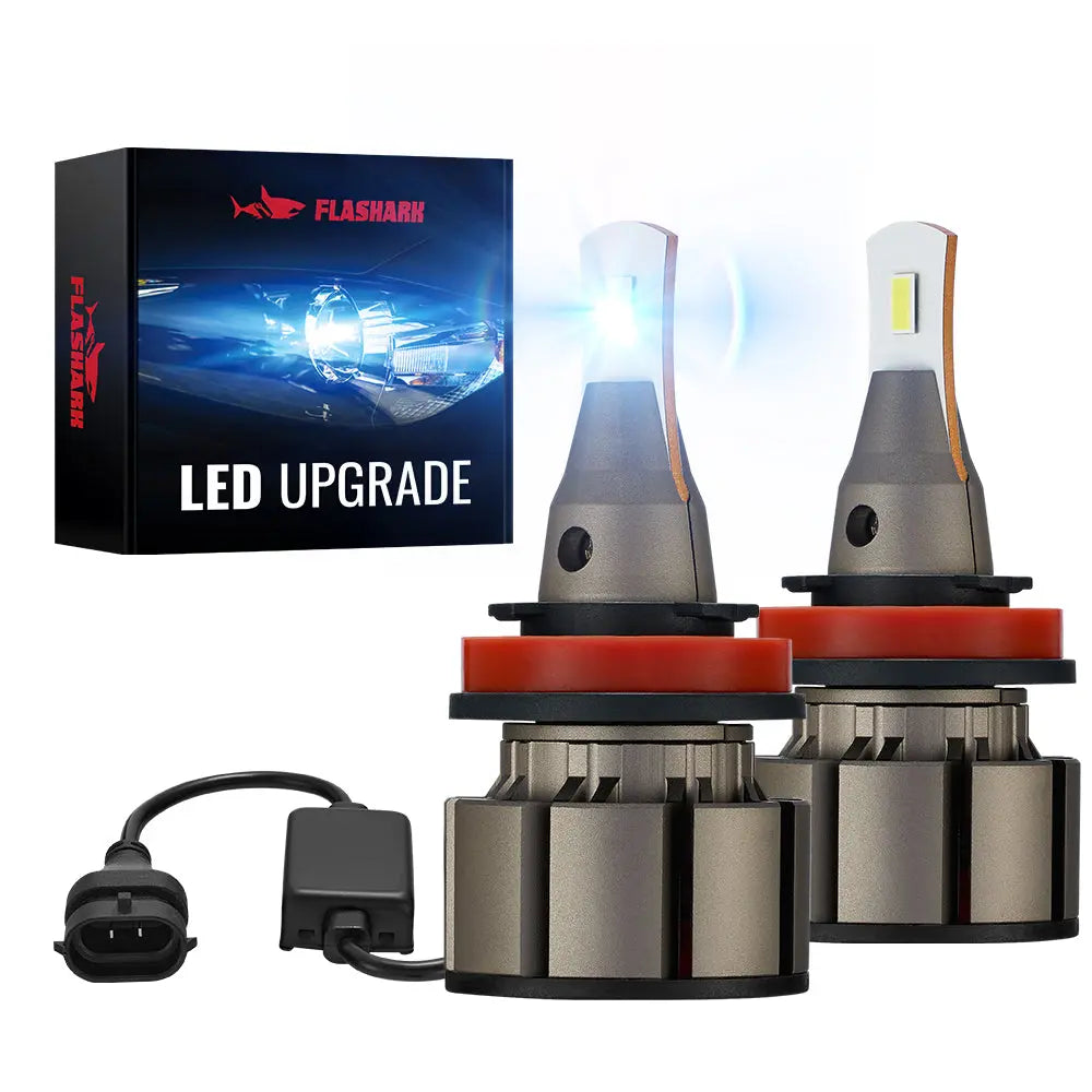 L2 H11 H8 H9 LED Headlight Bulbs 100W 6000K 13000LM White 2Pcs | Flashark Flashark