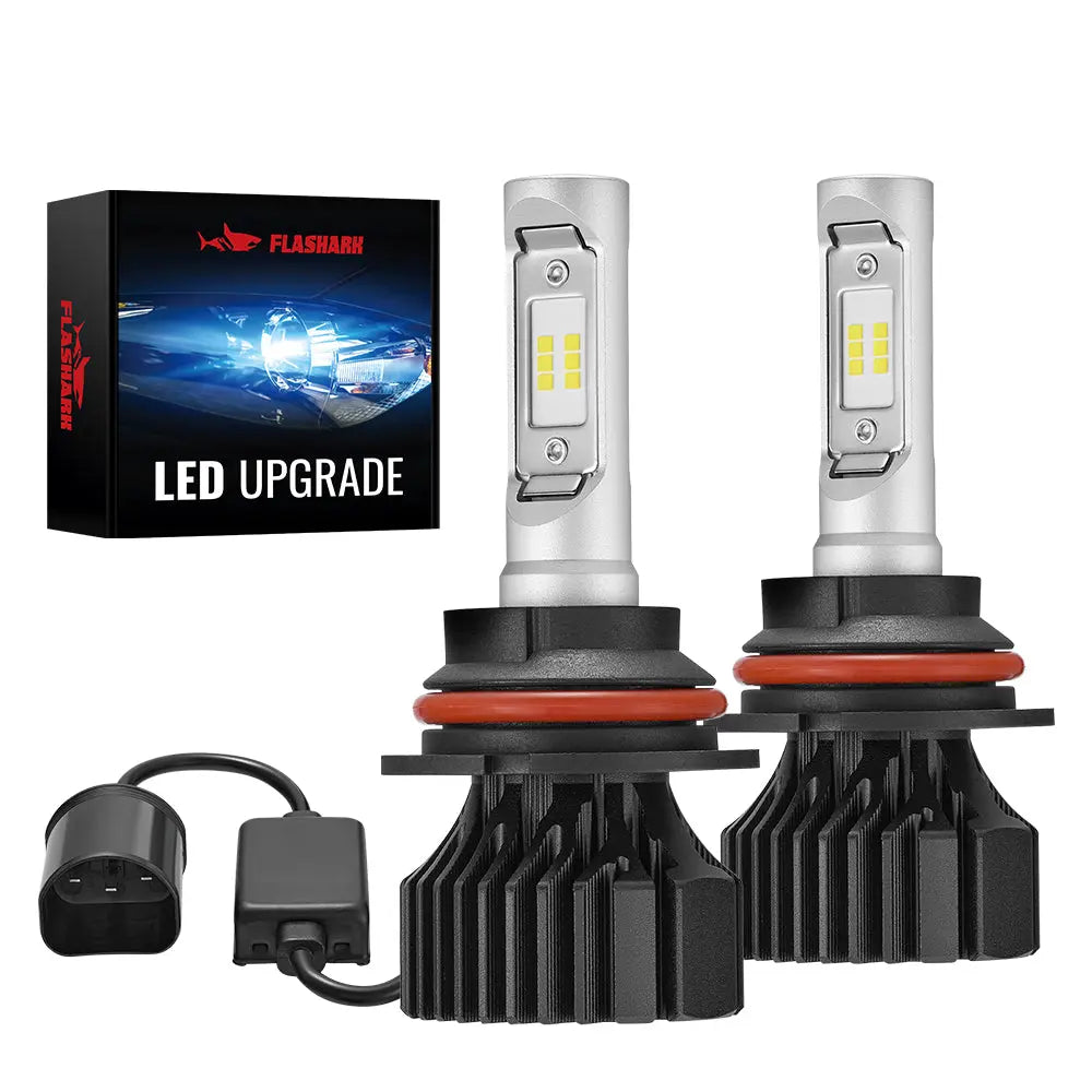 9007/HB5 LED Headlight Bulbs 100W 6500K 14000LM White 2Pcs Dual-function Flashark